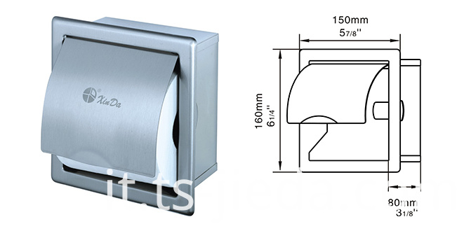 Dispenser rotolo carta integrato per wc Built-in paper roll Dispenser for toilet